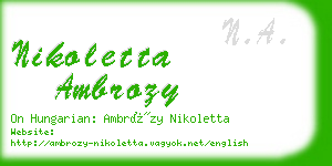 nikoletta ambrozy business card